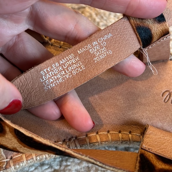 Madewell asymmetrical Espadrille Sandals Calf hair leopard black brown shoe 10 - Picture 7 of 10